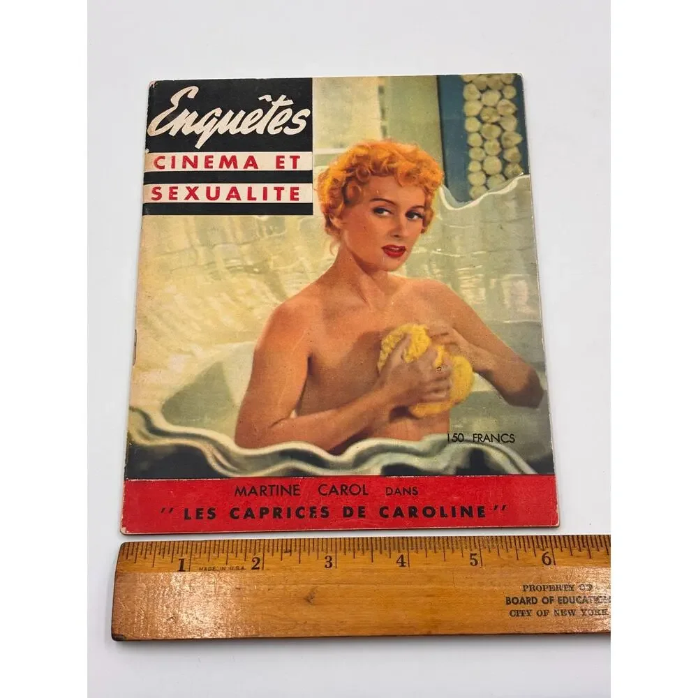 Enquetes Cinema et Sexualite Vintage French Magazine 1950s Martine Carol Pin Up